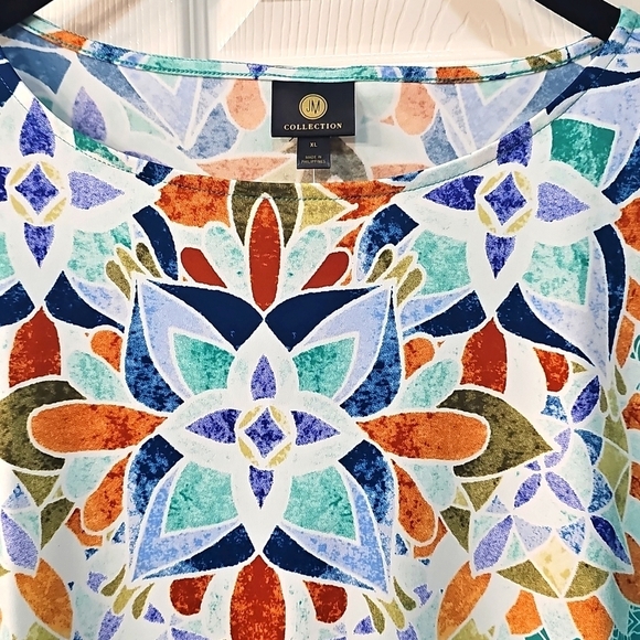 NWT JM Collection Petite Teal Dolman Sleeve Short Sleeve Boxy Tunic XL/XXL - Picture 5 of 11